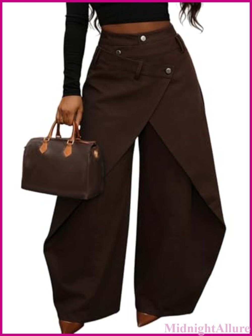 Women's Wide Leg Cargo Jeans Asymmetrical Patchwork Denim Pants